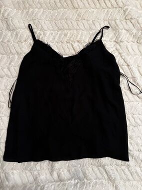Melrose & Market Black Lace-Trim Tank Top